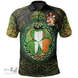 ScotsTee Shop Irish Gilbert Coat of Arms Irish Polo Shirt Circle Celtic Tree And Shamrock