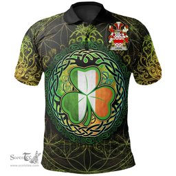 ScotsTee Shop Irish Lucas or Luke Coat of Arms Irish Polo Shirt Circle Celtic Tree And Shamrock