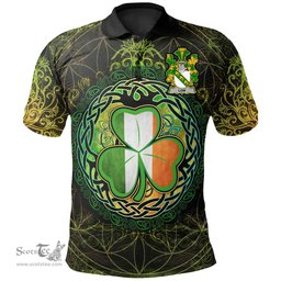 ScotsTee Shop Irish Low Coat of Arms Irish Polo Shirt Circle Celtic Tree And Shamrock