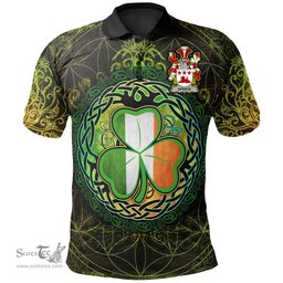 ScotsTee Shop Irish Spence Coat of Arms Irish Polo Shirt Circle Celtic Tree And Shamrock