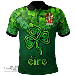 ScotsTee Shop Irish Bodkin Coat of Arms Irish Polo Shirt Ireland Shamrock Triangle Style