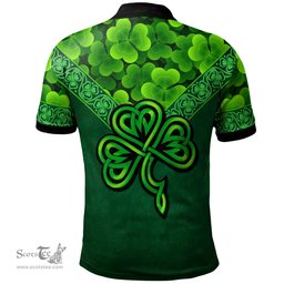 ScotsTee Shop Irish Brownlow Coat of Arms Irish Polo Shirt Ireland Shamrock Triangle Style