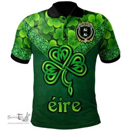 ScotsTee Shop Irish House of O'NEILAN Coat of Arms Irish Polo Shirt Ireland Shamrock Triangle Style
