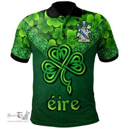 ScotsTee Shop Irish Petty Coat of Arms Irish Polo Shirt Ireland Shamrock Triangle Style