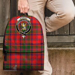 ScotsTee Shop Scottish Stewart of Appin Modern Clan Tartan Backpack - Crest Classic