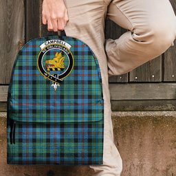 ScotsTee Shop Scottish Campbell of Cawdor Ancient Clan Tartan Backpack - Crest Classic