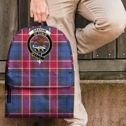 ScotsTee Shop Scottish Graham of Menteith Red Clan Tartan Backpack - Crest Classic