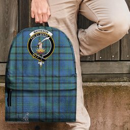 ScotsTee Shop Scottish Matheson Hunting Ancient Clan Tartan Backpack - Crest Classic