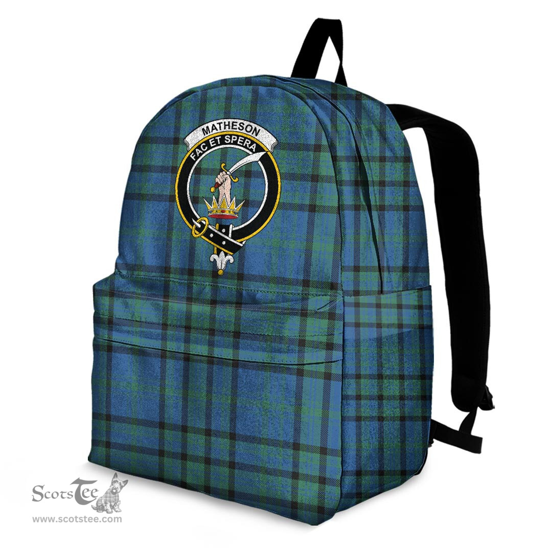 ScotsTee Shop Scottish Matheson Hunting Ancient Clan Tartan Backpack - Crest Classic
