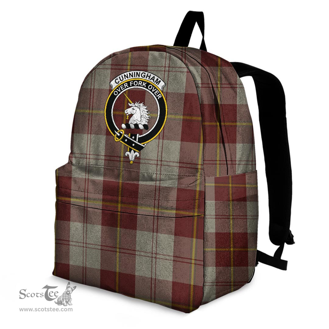 ScotsTee Shop Scottish Cunningham Burgundy Dancers Clan Tartan Backpack - Crest Classic