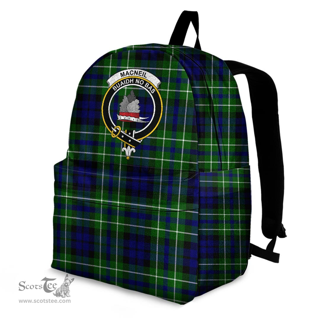 ScotsTee Shop Scottish MacNeil of Colonsay Modern Clan Tartan Backpack - Crest Classic