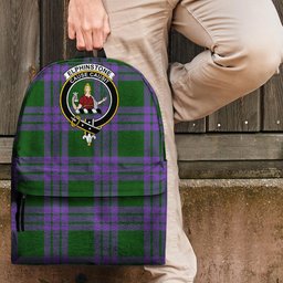 ScotsTee Shop Scottish Elphinstone Clan Tartan Backpack - Crest Classic