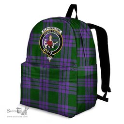 ScotsTee Shop Scottish Elphinstone Clan Tartan Backpack - Crest Classic
