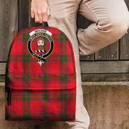 ScotsTee Shop Scottish MacNab Modern Clan Tartan Backpack - Crest Classic