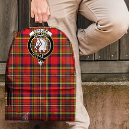 ScotsTee Shop Scottish Hepburn Clan Tartan Backpack - Crest Classic