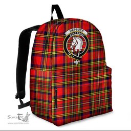 ScotsTee Shop Scottish Hepburn Clan Tartan Backpack - Crest Classic