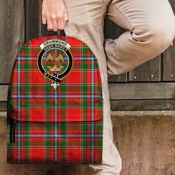 ScotsTee Shop Scottish Drummond of Perth Clan Tartan Backpack - Crest Classic