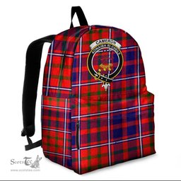 ScotsTee Shop Scottish Cameron of Lochiel Modern Clan Tartan Backpack - Crest Classic