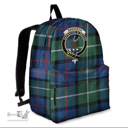 ScotsTee Shop Scottish Davidson of Tulloch Clan Tartan Backpack - Crest Classic
