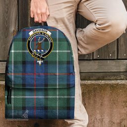 ScotsTee Shop Scottish Davidson of Tulloch Clan Tartan Backpack - Crest Classic