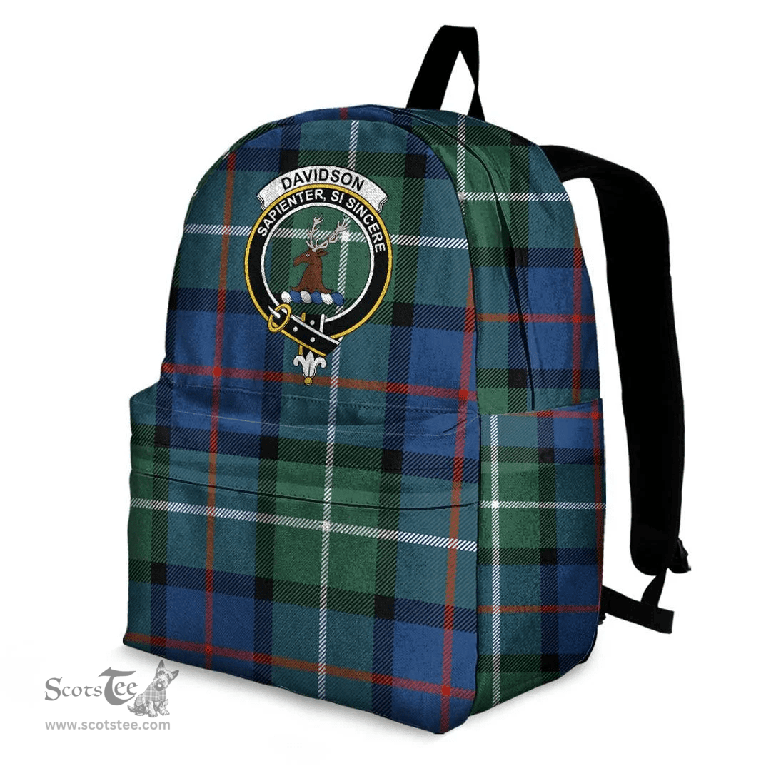 ScotsTee Shop Scottish Davidson of Tulloch Clan Tartan Backpack - Crest Classic