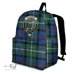 ScotsTee Shop Scottish Davidson of Tulloch Clan Tartan Backpack - Crest Classic