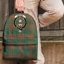 ScotsTee Shop Scottish Menzies Green Ancient Clan Tartan Backpack - Crest Classic
