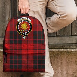 ScotsTee Shop Scottish MacLeod of Raasay Clan Tartan Backpack - Crest Classic