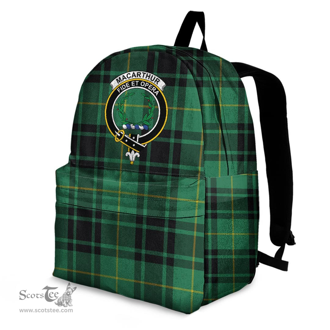 ScotsTee Shop Scottish MacArthur Ancient Clan Tartan Backpack - Crest Classic