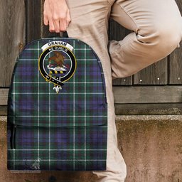 ScotsTee Shop Scottish Graham of Montrose Modern Clan Tartan Backpack - Crest Classic