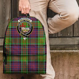 ScotsTee Shop Scottish MacDonald of Clanranald Clan Tartan Backpack - Crest Classic