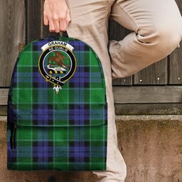 ScotsTee Shop Scottish Graham of Menteith Modern Clan Tartan Backpack - Crest Classic