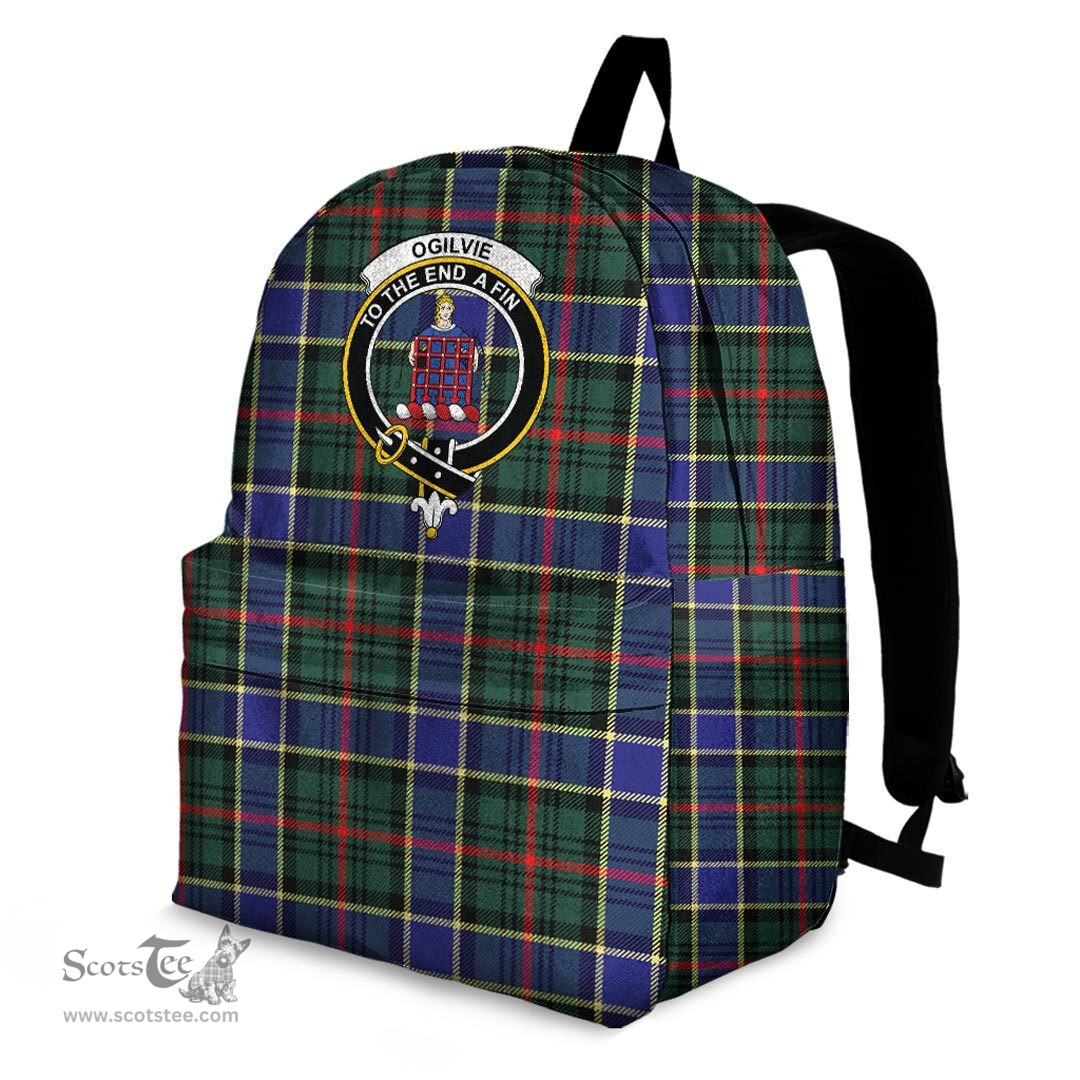 ScotsTee Shop Scottish Ogilvie of Airlie Ancient Clan Tartan Backpack - Crest Classic