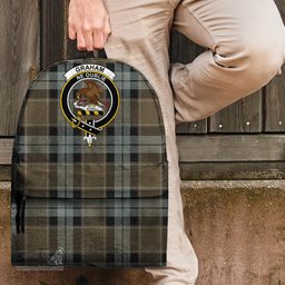 ScotsTee Shop Scottish Graham of Menteith Weathered Clan Tartan Backpack - Crest Classic