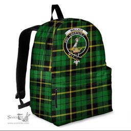 ScotsTee Shop Scottish Wallace Hunting Green Clan Tartan Backpack - Crest Classic
