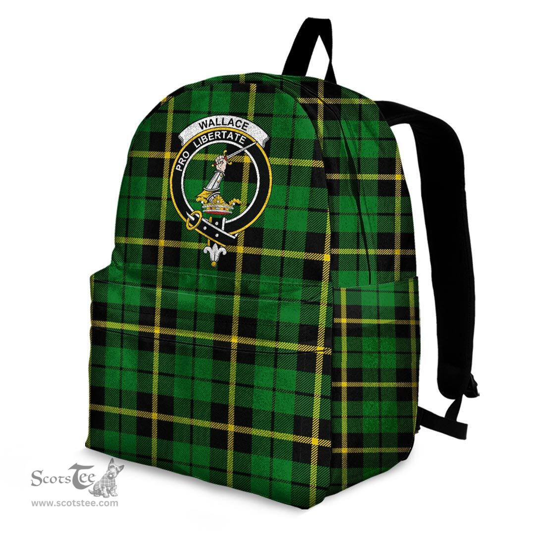 ScotsTee Shop Scottish Wallace Hunting Green Clan Tartan Backpack - Crest Classic