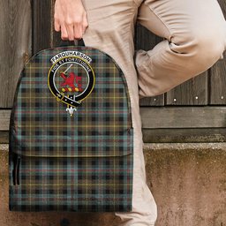 ScotsTee Shop Scottish Farquharson Weathered Clan Tartan Backpack - Crest Classic