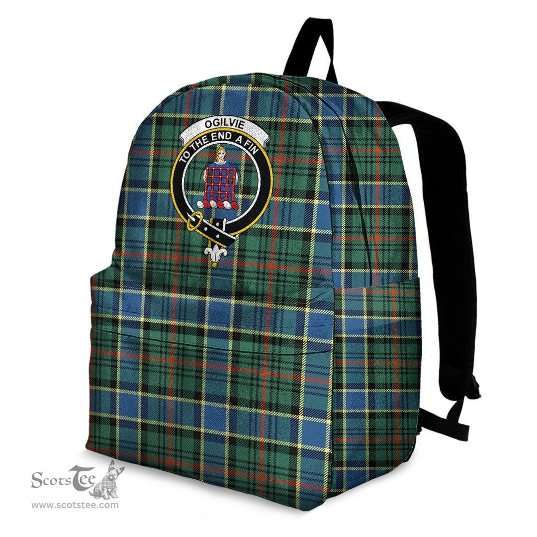 ScotsTee Shop Scottish Ogilvie Hunting Modern Clan Tartan Backpack - Crest Classic