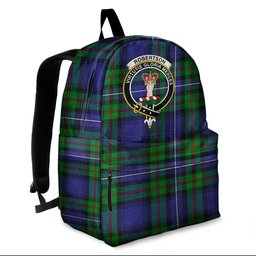 ScotsTee Shop Scottish Robertson Hunting Modern Clan Tartan Backpack - Crest Classic