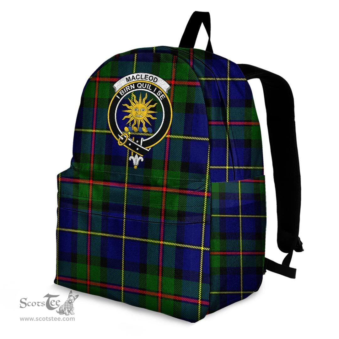 ScotsTee Shop Scottish MacLeod of Harris Modern Clan Tartan Backpack - Crest Classic