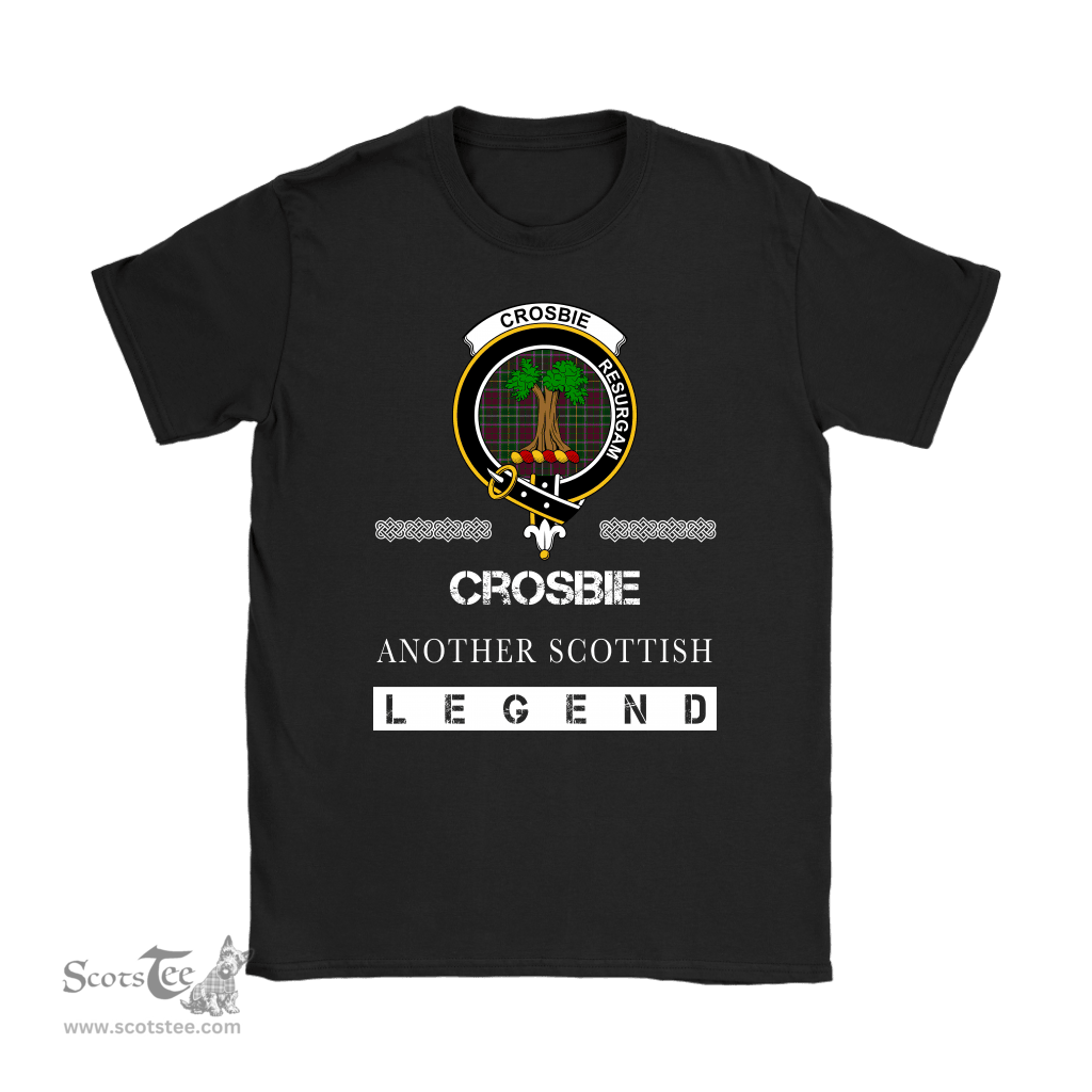 ScotsTee Shop Scottish Crosbie (or Crosby) Clan Crest Scottish Legend T Shirt