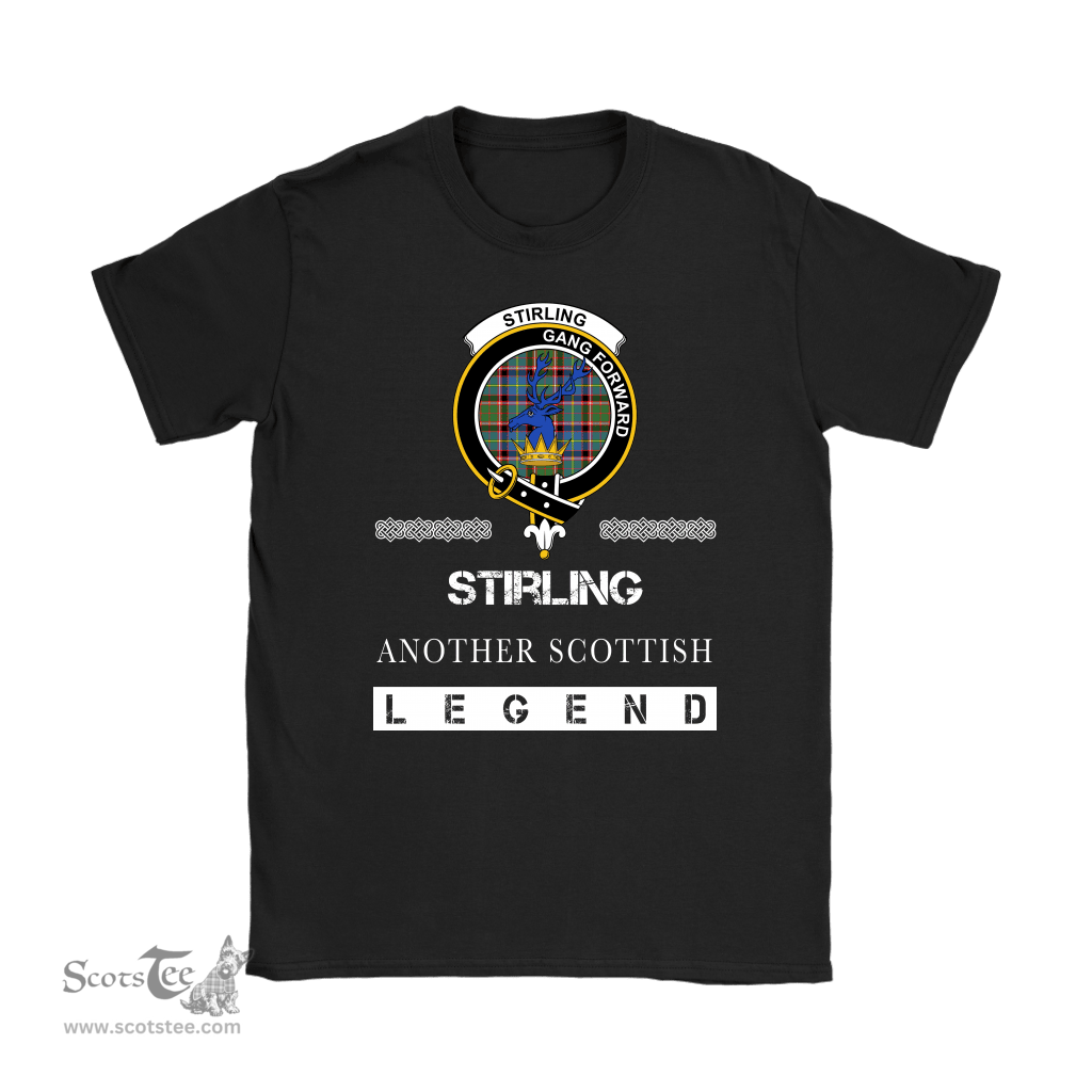 ScotsTee Shop Scottish Stirling (of Cadder-Present Chief) Clan Crest Scottish Legend T Shirt