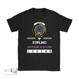 ScotsTee Shop Scottish Stirling (of Cadder-Present Chief) Clan Crest Scottish Legend T Shirt
