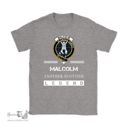 ScotsTee Shop Scottish Malcolm (or MacCallum) Clan Crest Scottish Legend T Shirt