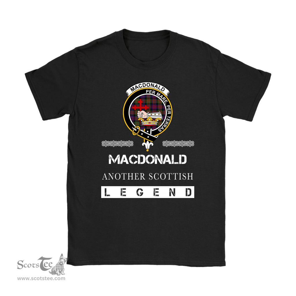 ScotsTee Shop Scottish MacDonald (Clan Donald) Clan Crest Scottish Legend T Shirt