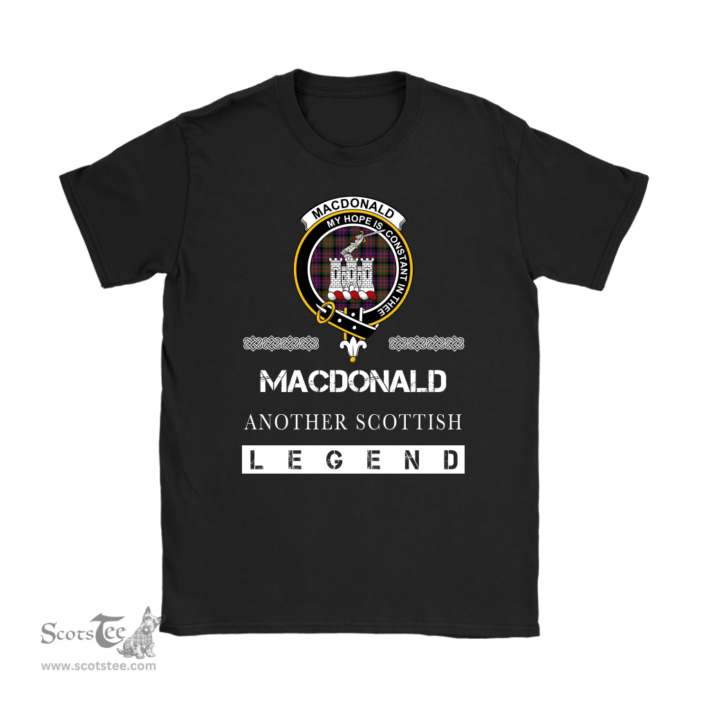 ScotsTee Shop Scottish MacDonald (Clan Ranald) Clan Crest Scottish Legend T Shirt