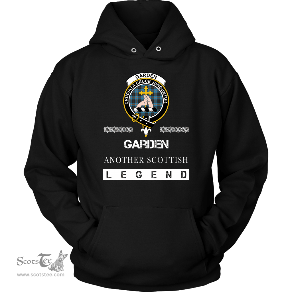 ScotsTee Shop Scottish Garden (of Gardyne) Clan Crest Scottish Legend Hoodie