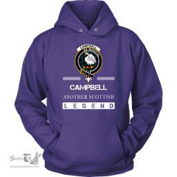 ScotsTee Shop Scottish Campbell (of Cawdor) Clan Crest Scottish Legend Hoodie