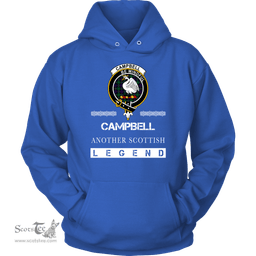 ScotsTee Shop Scottish Campbell (of Cawdor) Clan Crest Scottish Legend Hoodie