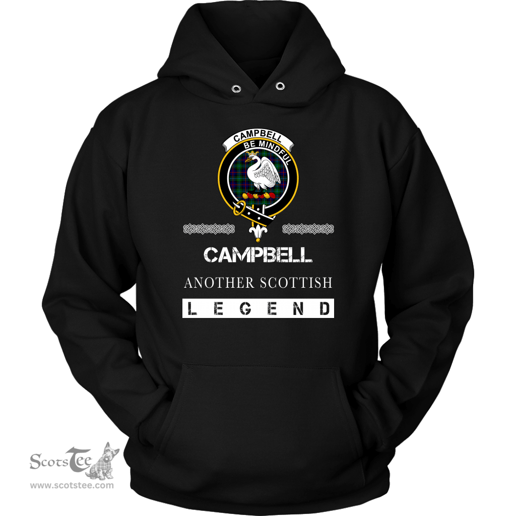 ScotsTee Shop Scottish Campbell (of Cawdor) Clan Crest Scottish Legend Hoodie